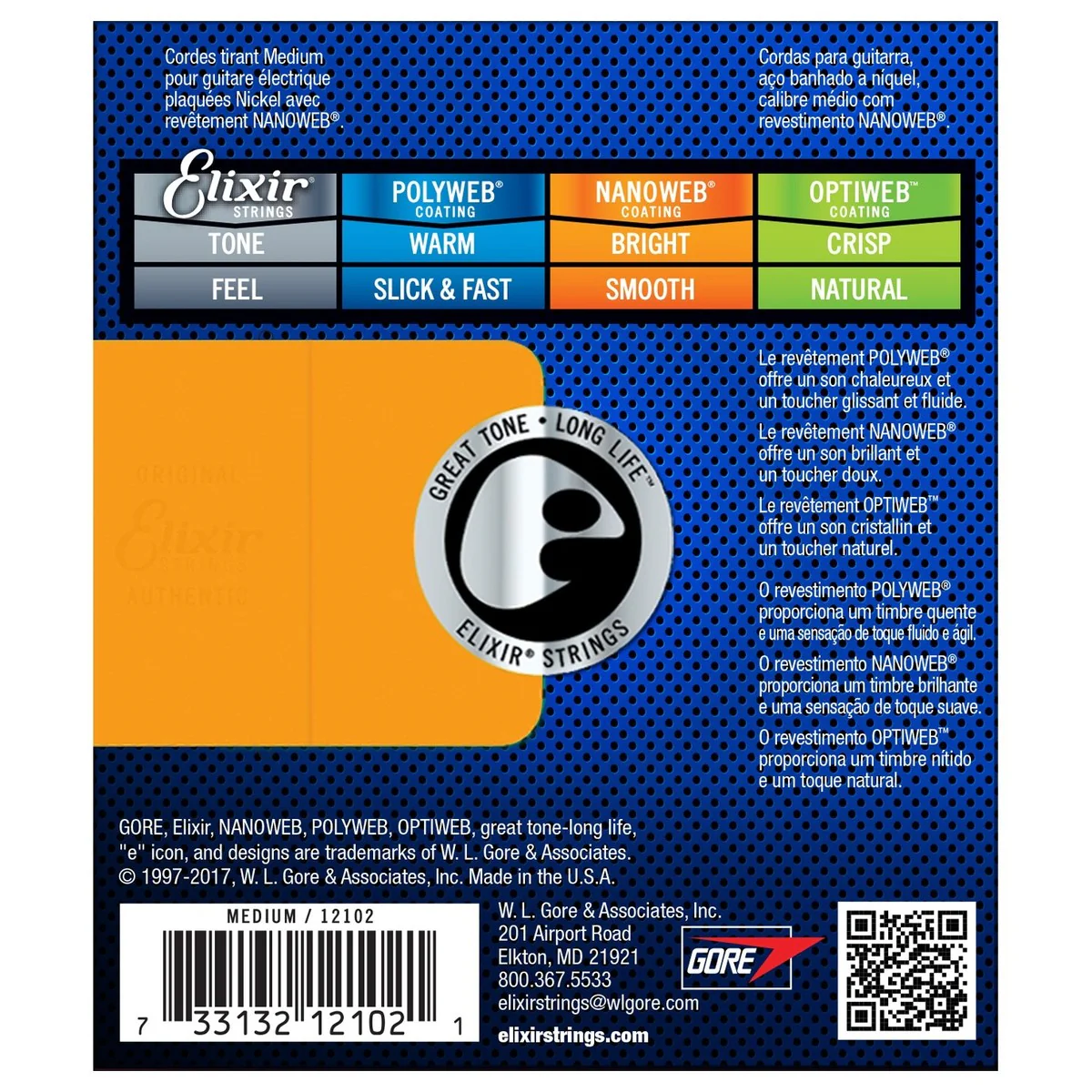 ELIXIR 12102 NANOWEB MEDIUM JUEGO CUERDAS GUITARRA ELECTRICA 011-049 - Image 2