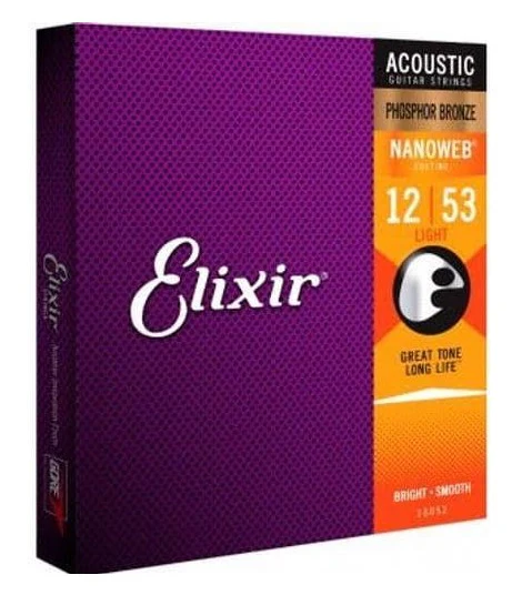 ELIXIR 16052 NANOWEB PHOSPOR BRONZE LIGHT JUEGO CUERDAS ACUSTICA 012-053 - Image 3