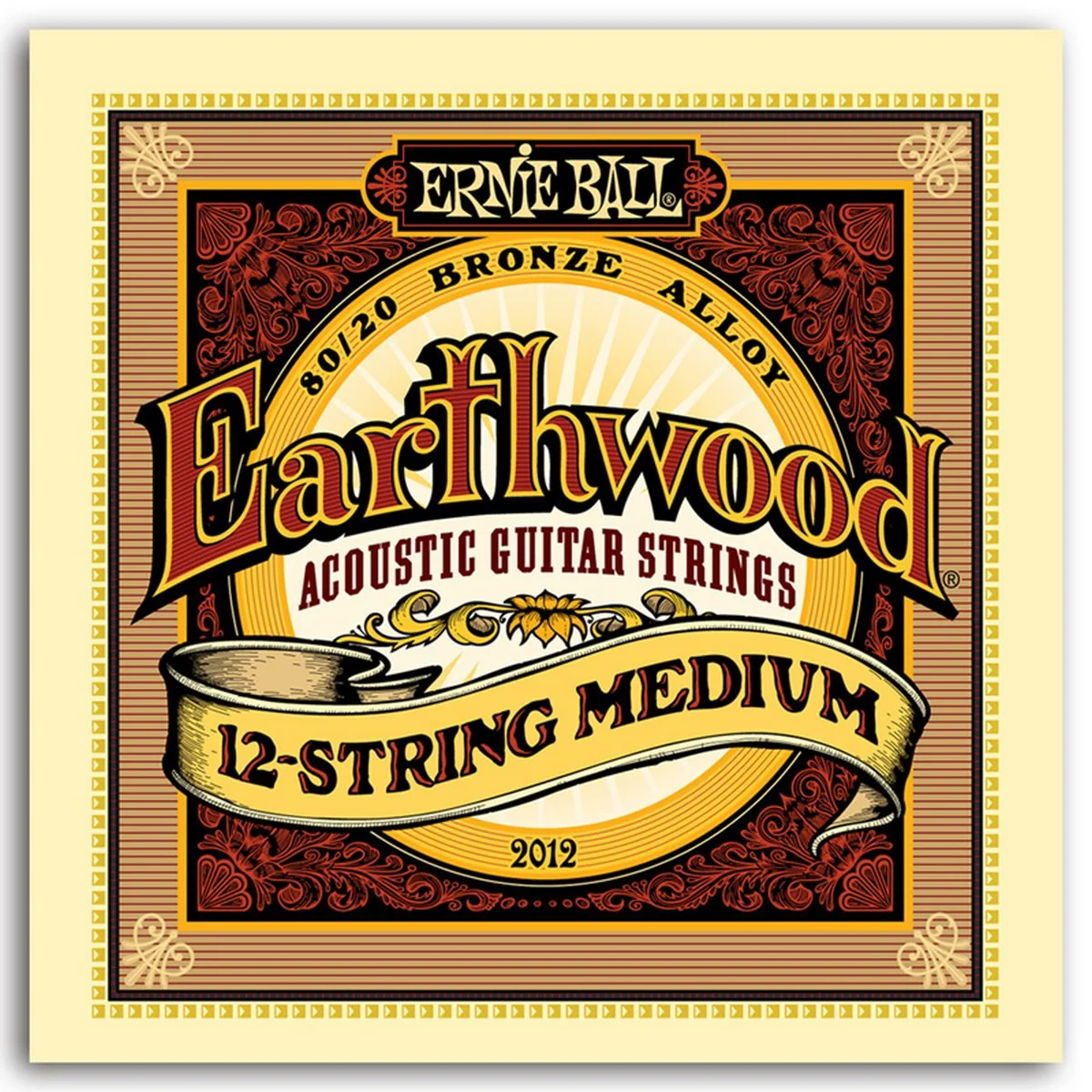 ERNIE BALL 2012 EARTHWOOD JUEGO 12 CUERDAS GUITARRA ACUSTICA BRONCE 011-052