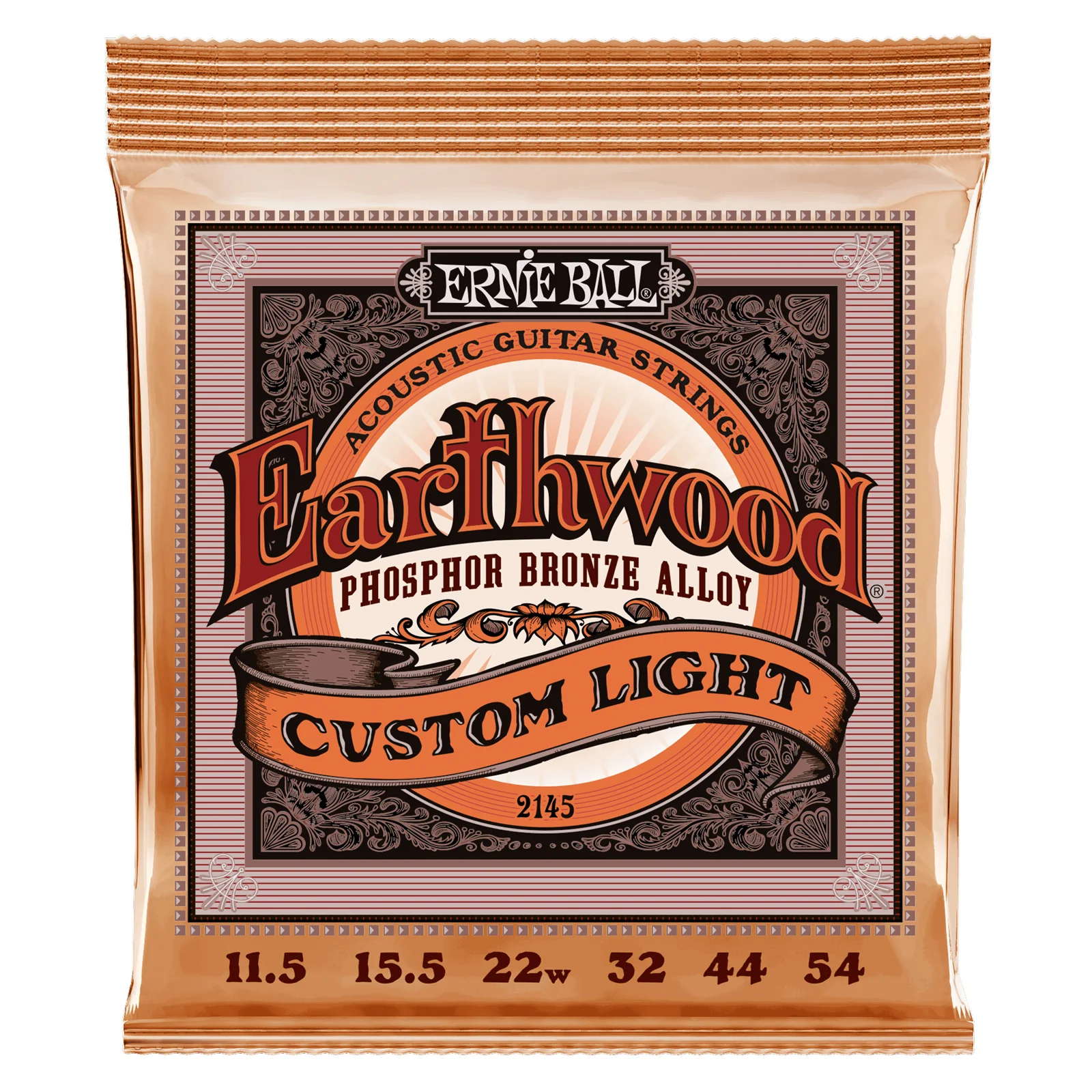 ERNIE BALL 2145 EARTHWOOD PHOSPOR BRONZE LIGHT JUEGO CUERDAS GUITARRA ACUSTICA 011.5-054