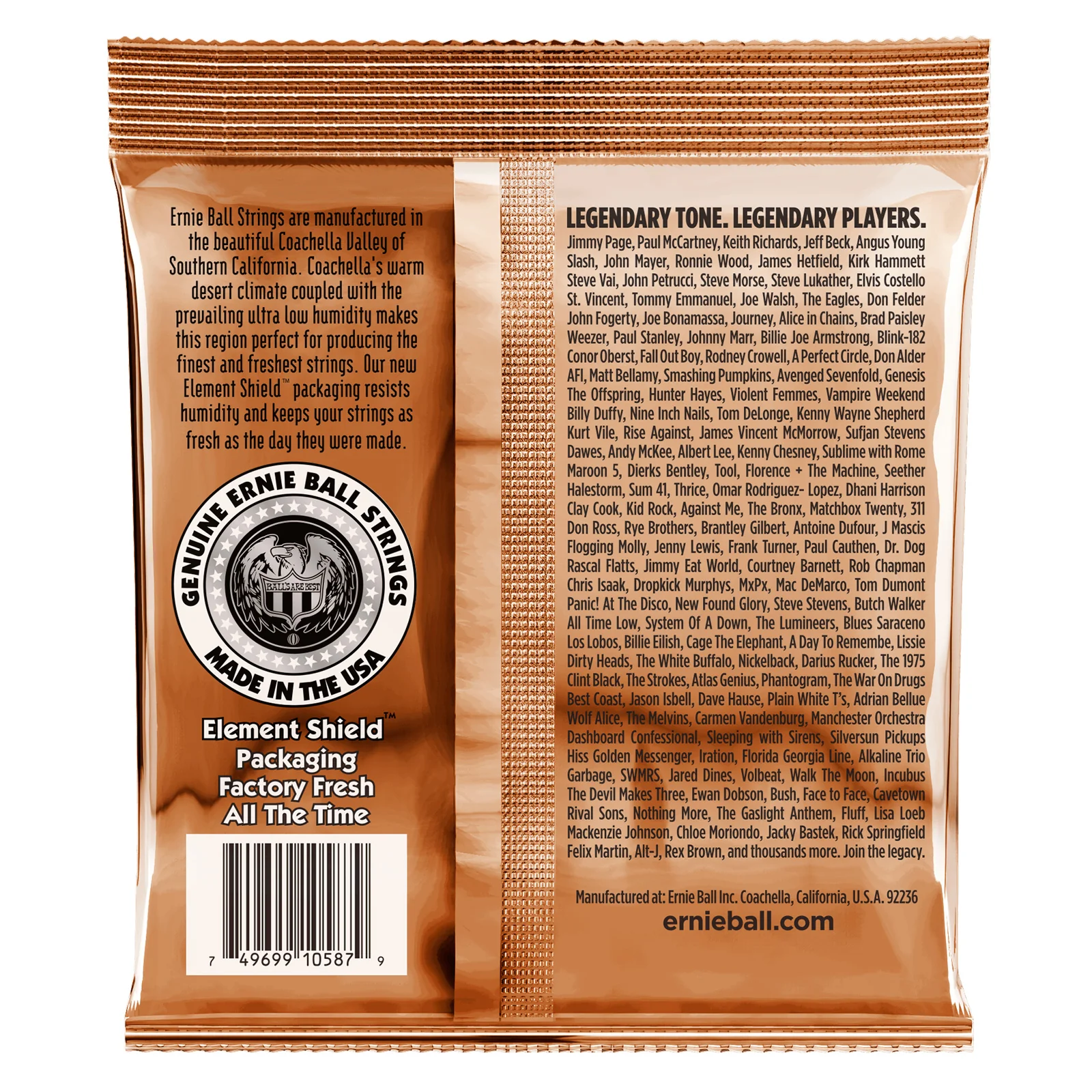 ERNIE BALL 2145 EARTHWOOD PHOSPOR BRONZE LIGHT JUEGO CUERDAS GUITARRA ACUSTICA 011.5-054 - Image 2