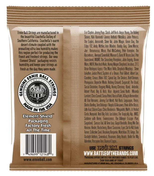 ERNIE BALL 2148 SLINKY LIGHT EARTHWOOD PHOSPOR BRONZE JUEGO CUERDAS ACUSTICA 011-052 - Image 2