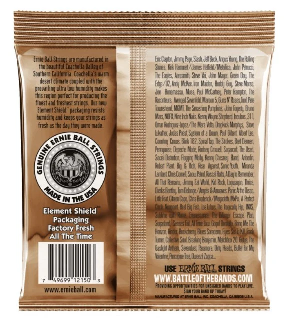 ERNIE BALL 2150 SLINKY EXTRALIGHT EARTHWOOD PHOSPOR BRONZE JUEGO CUERDAS ACUSTICA 010-050 - Image 2