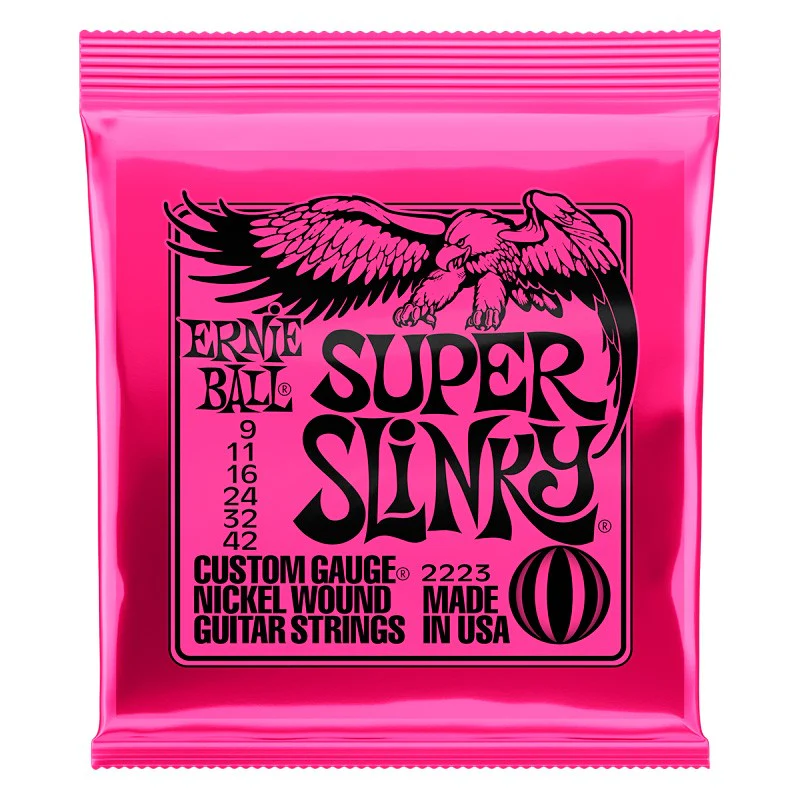 ERNIE BALL 2223 NICKEL ENTORCHADAS SUPER SLINKY JUEGO CUERDAS ELECTRICA 009-042