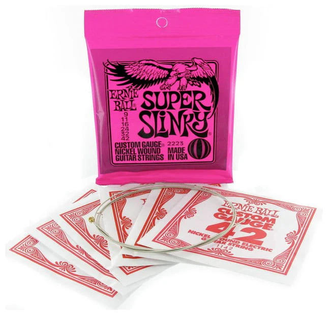 ERNIE BALL 2223 NICKEL ENTORCHADAS SUPER SLINKY JUEGO CUERDAS ELECTRICA 009-042 - Image 3