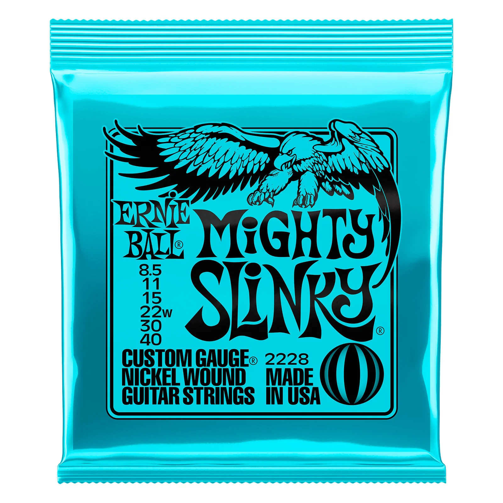ERNIE BALL 2228 SLINKY MIGHTY JUEGO CUERDAS GUITARRA ELECTRICA 008.5-040