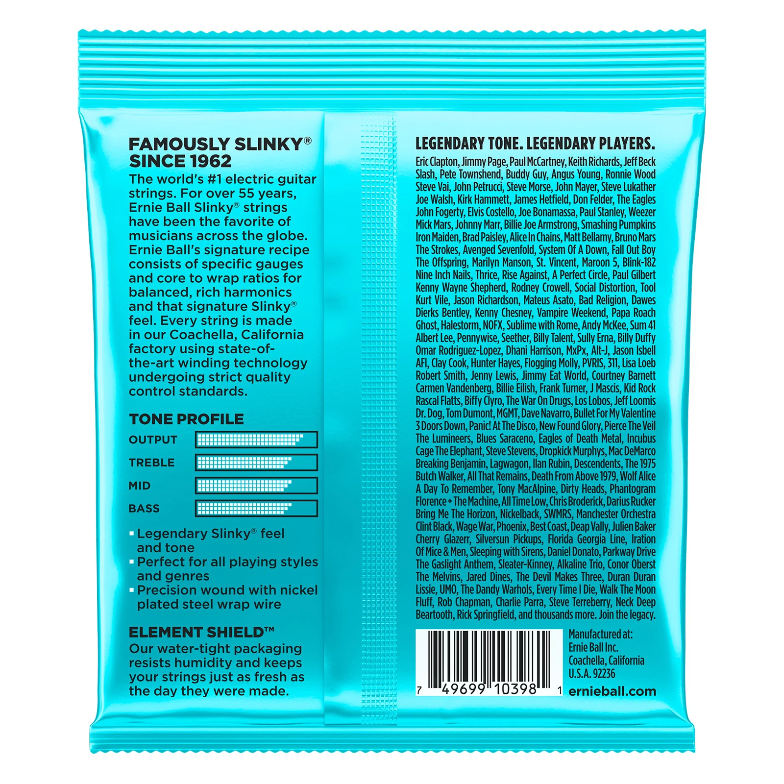 ERNIE BALL 2228 SLINKY MIGHTY JUEGO CUERDAS GUITARRA ELECTRICA 008.5-040 - Image 2