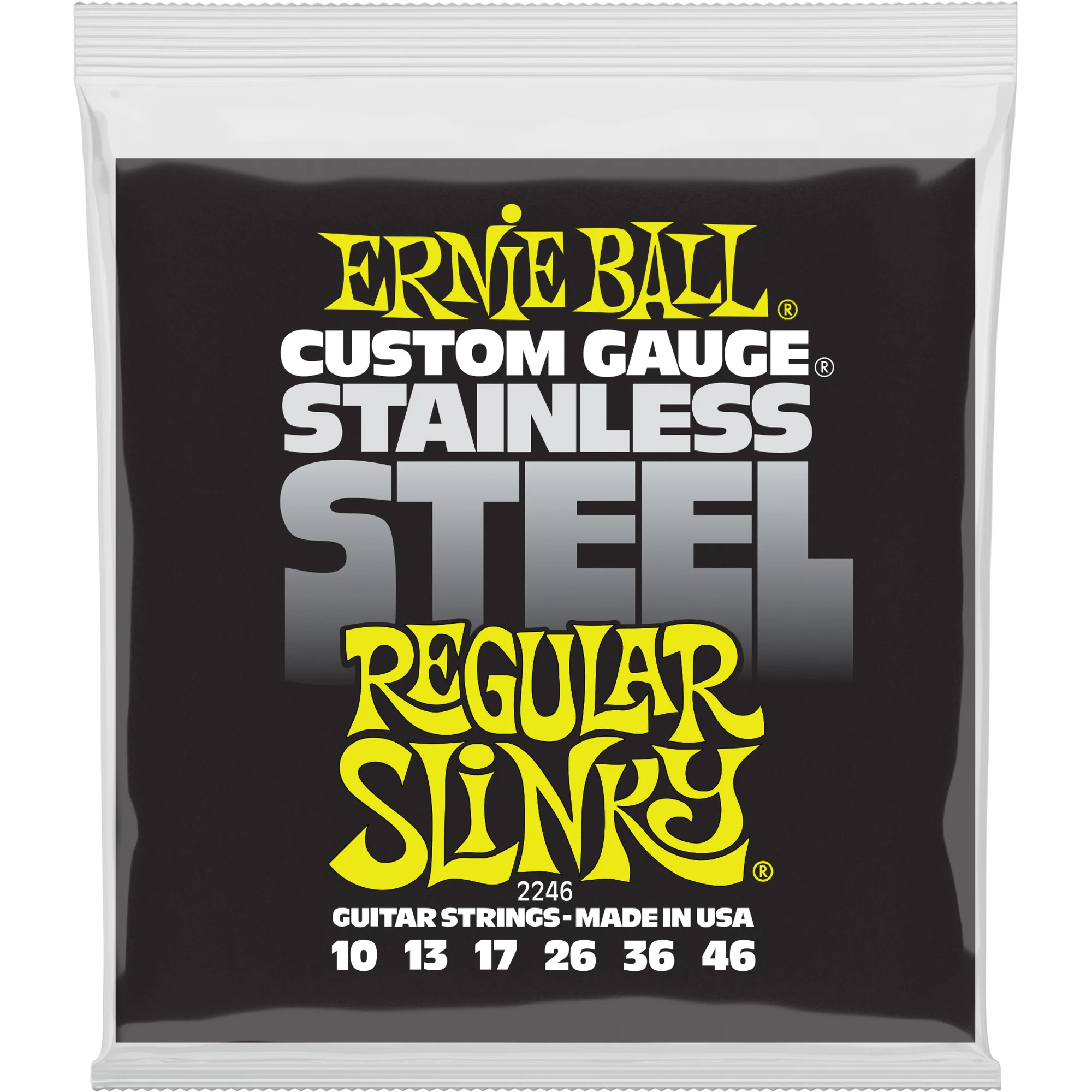 ERNIE BALL 2246 STAINLESS STEEL REGULAR SLINKY JUEGO CUERDAS ELECTRICA 010-046