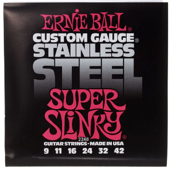 ERNIE BALL 2248 STAINLESS STEEL SUPER SLINKY JUEGO CUERDAS ELECTRICA 009-042