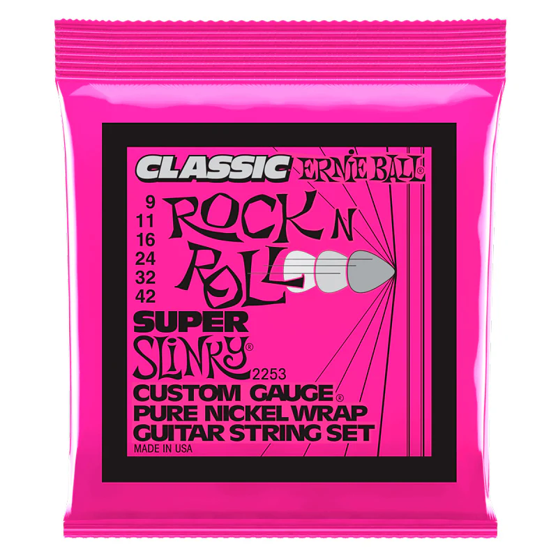 ERNIE BALL 2253 SUPER SLINKY CLASSIC ROCK AND ROLL JUEGO CUERDAS GUITARRA ELECTRICA 009-042