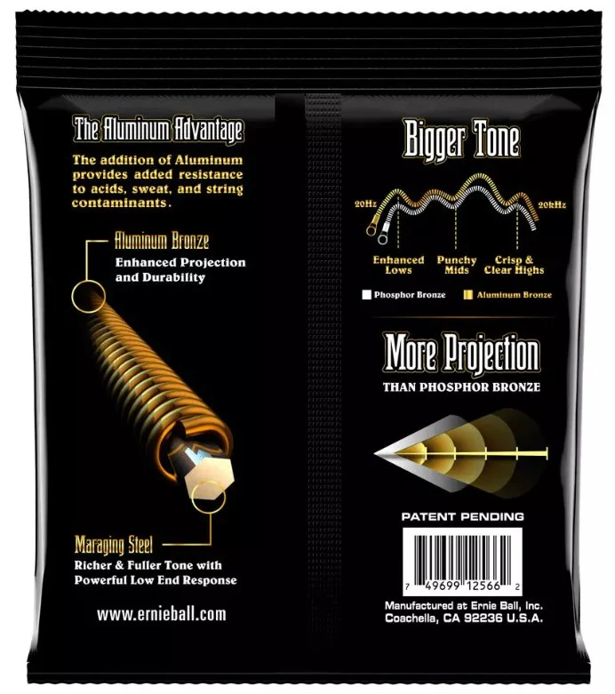 ERNIE BALL 2566 ALUMINUM BRONZE MEDIUM LIGHT JUEGO CUERDAS GUITARRA ACUSTICA 012-054 - Image 2