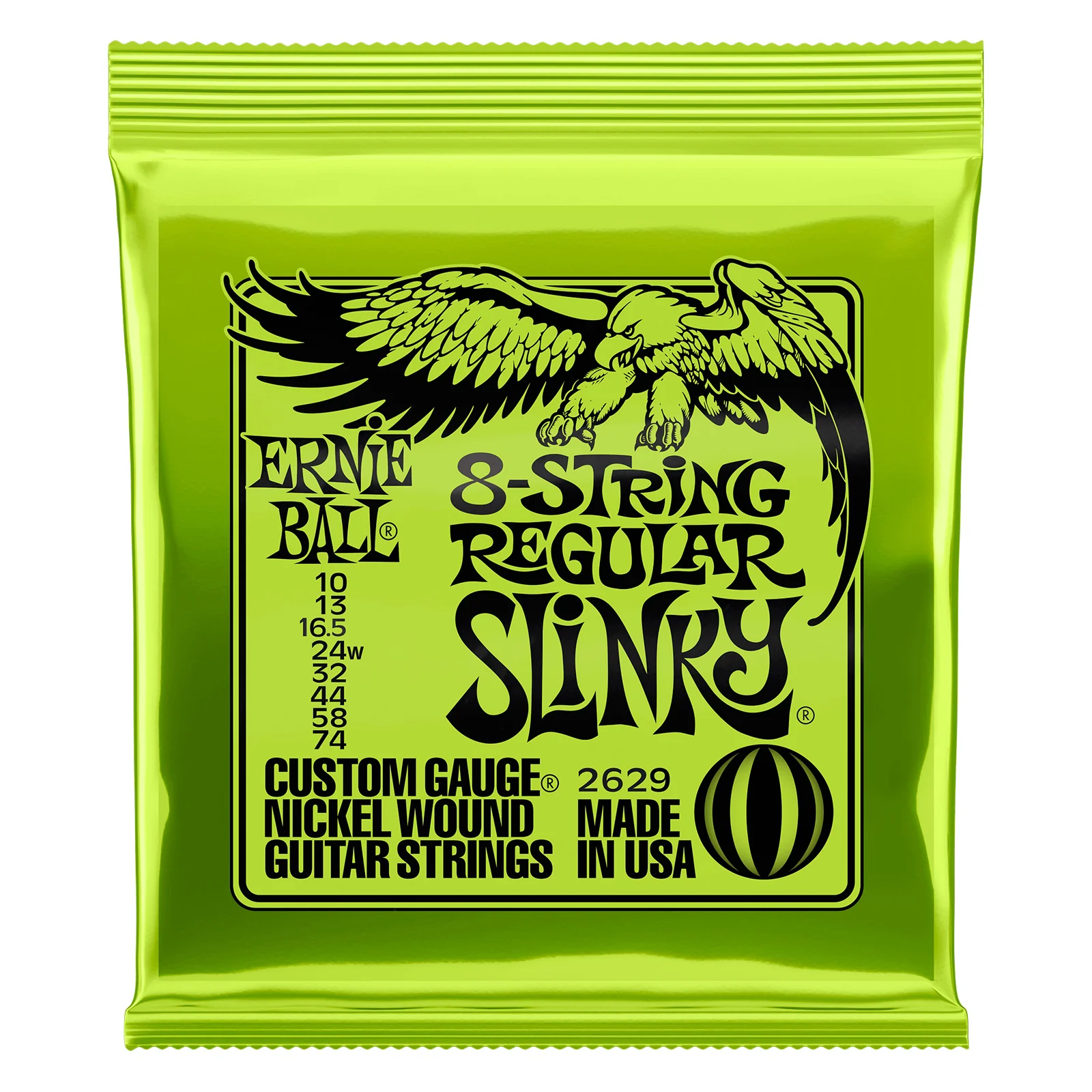 ERNIE BALL 2629 SLINKY  JUEGO CUERDAS GUITARRA ELECTRICA 8 CUERDAS 010-074