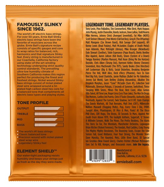 ERNIE BALL 2833 SLINKY ENTORCHADO REDONDO HYBRID JUEGO CUERDAS BAJO 045-105 - Image 2