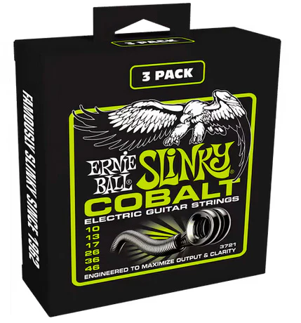 ERNIE BALL 3721 SLINKY COBALT PACK 3 JUEGOS CUERDAS GUITARRA ELECTRICA 010-046