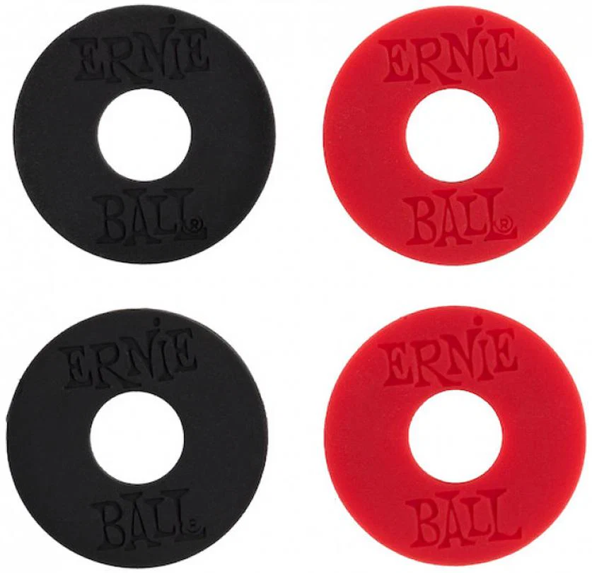 ERNIE BALL 4603 STRAP BLOCK 4 ENGANCHES CORREA ROJO Y NEGRO - Image 2