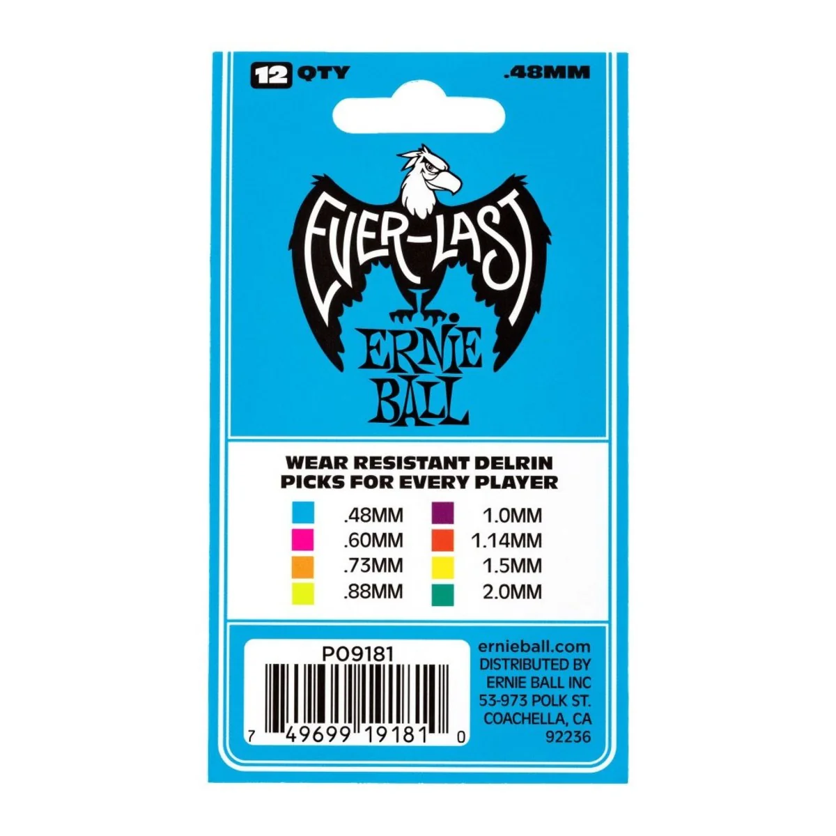 ERNIE BALL 9181 EVERLAST BOLSA DE 12 PUAS EVERLAST 0.48MM AZULES - Image 3