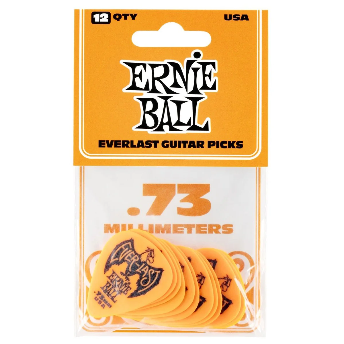 ERNIE BALL 9190 EVERLAST BOLSA DE 12 PUAS 0.73 MM NARANJAS - Image 2