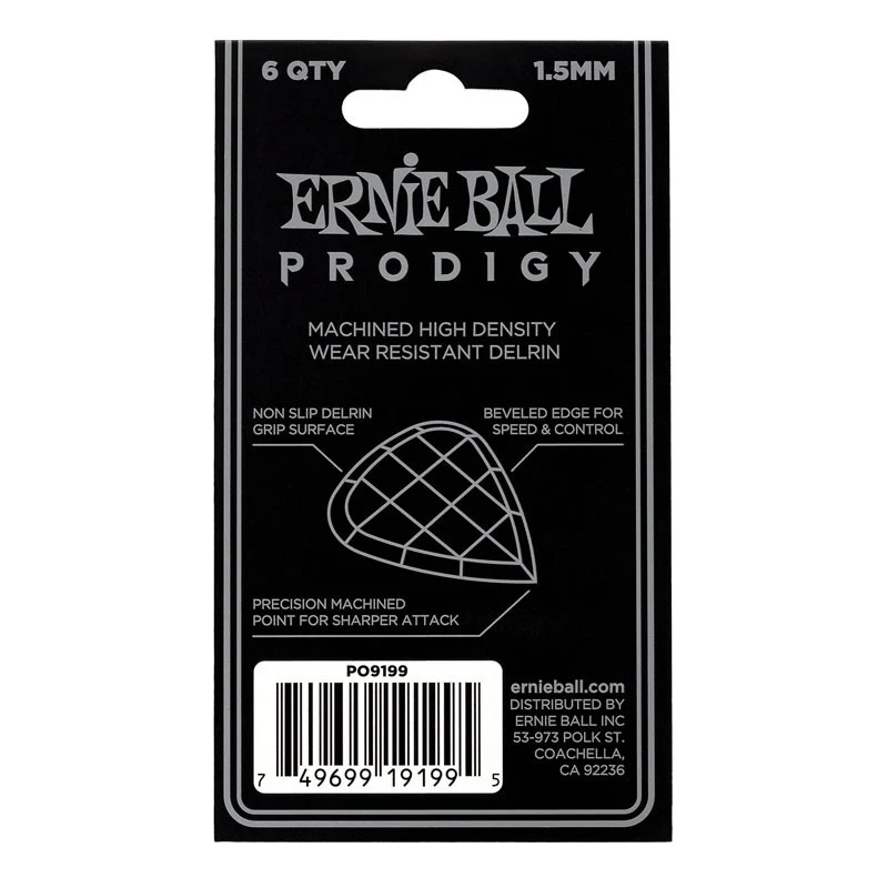 ERNIE BALL 9199 BOLSA DE 6 PUAS PRODIGY 1.5MM NEGRAS - Image 3
