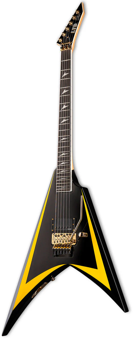 ESP LTD ARROWHEAD SE ALEXI LAIHO GUITARRA ELECTRICA NEGRA CON RAYAS AMARILLAS - Image 3