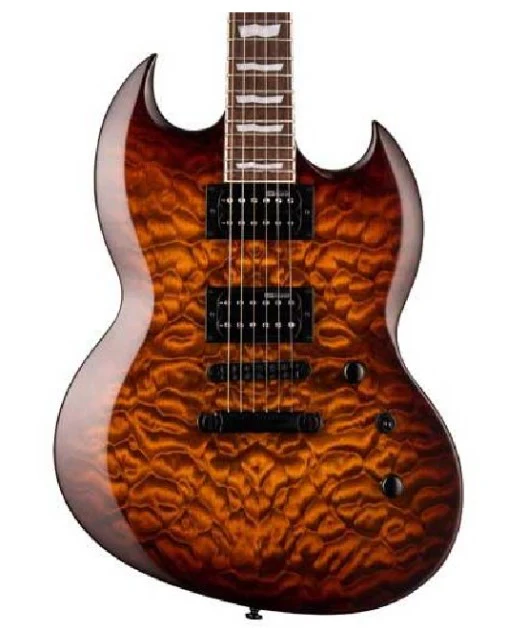 ESP LTD VIPER256 QM DBSB GUITARRA ELECTRICA DARK BROWN SUNBURST - Image 4