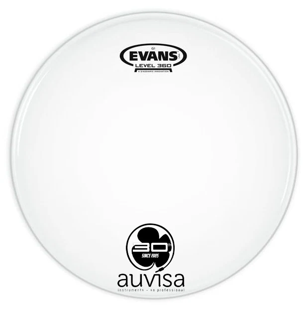 EVANS B14G1C COATED BLANCO RUGOSO PARCHE 14 PULGADAS CON LOGO AUVISA.