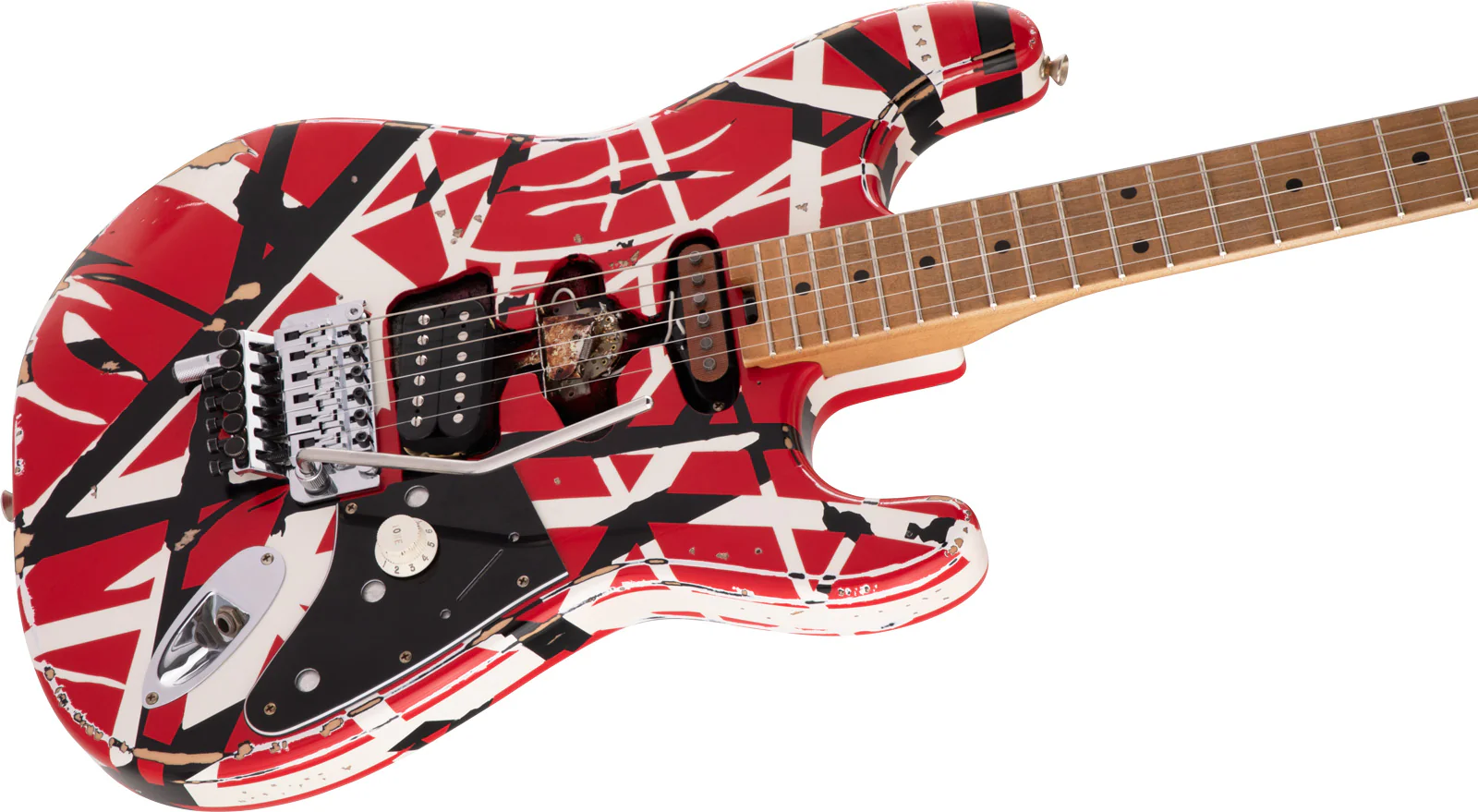 EVH FRANKESTEIN FRANKIE STRIPED SERIES MN GUITARRA ELECTRICA RED WITH BLACK STRIPES - Image 12