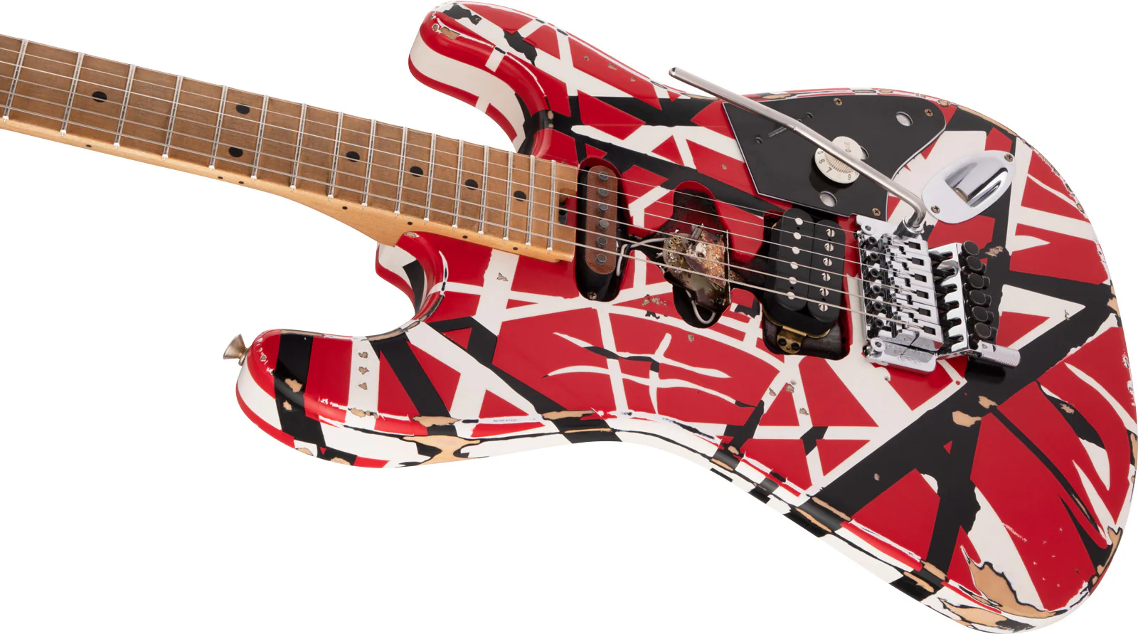 EVH FRANKESTEIN FRANKIE STRIPED SERIES MN GUITARRA ELECTRICA RED WITH BLACK STRIPES - Image 14