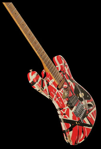 EVH FRANKESTEIN FRANKIE STRIPED SERIES MN GUITARRA ELECTRICA RED WITH BLACK STRIPES - Image 19
