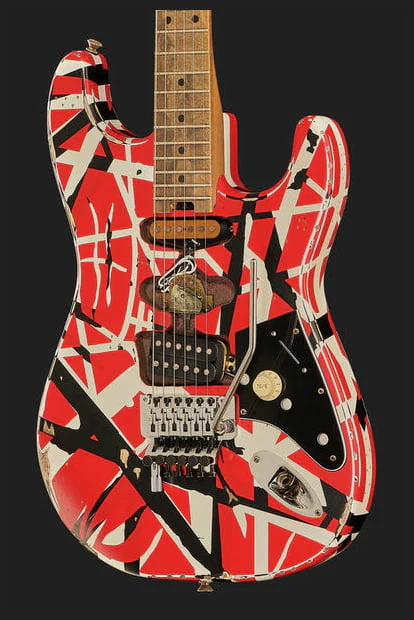 EVH FRANKESTEIN FRANKIE STRIPED SERIES MN GUITARRA ELECTRICA RED WITH BLACK STRIPES - Image 25