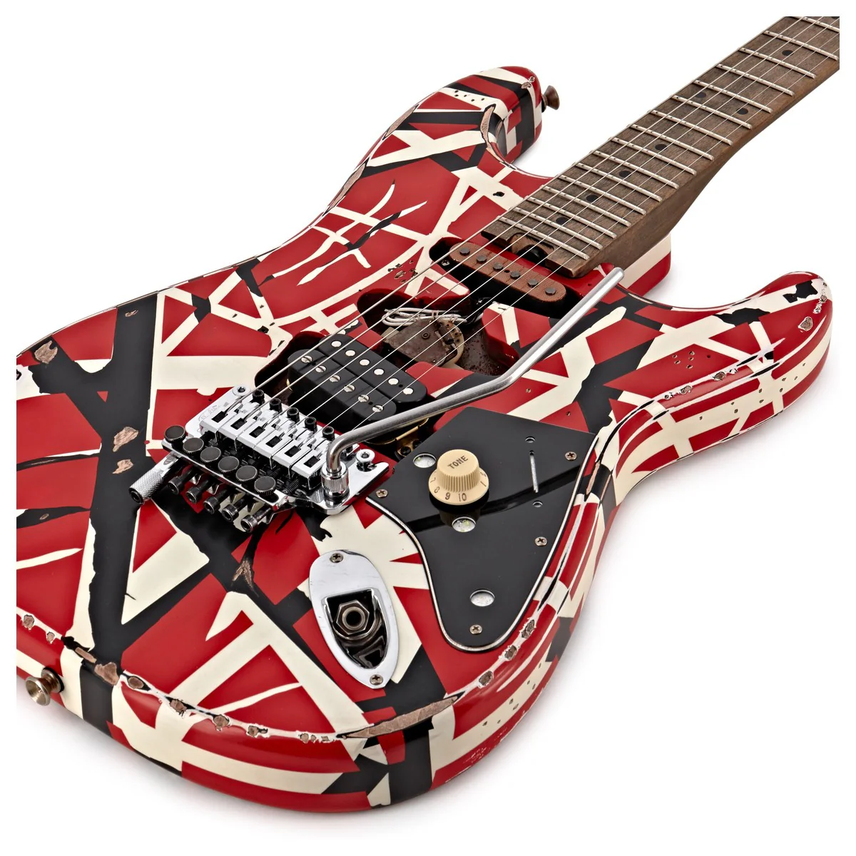 EVH FRANKESTEIN FRANKIE STRIPED SERIES MN GUITARRA ELECTRICA RED WITH BLACK STRIPES - Image 7