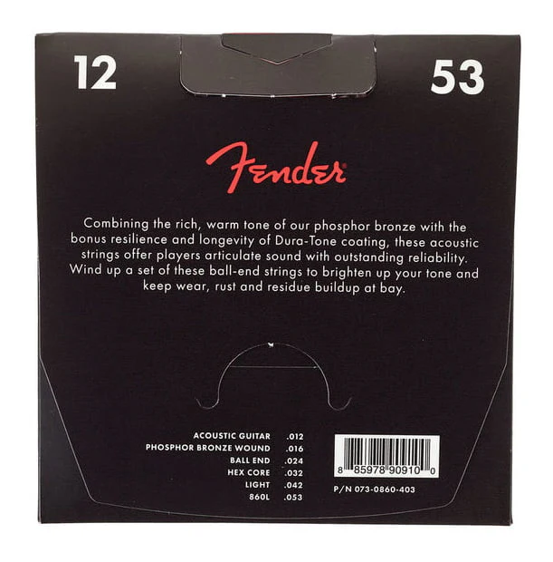 FENDER 0730860403 LIGHT 860L DURATONE COATED JUEGO CUERDAS GUITARRA ACUSTICA 012-053 - Image 2