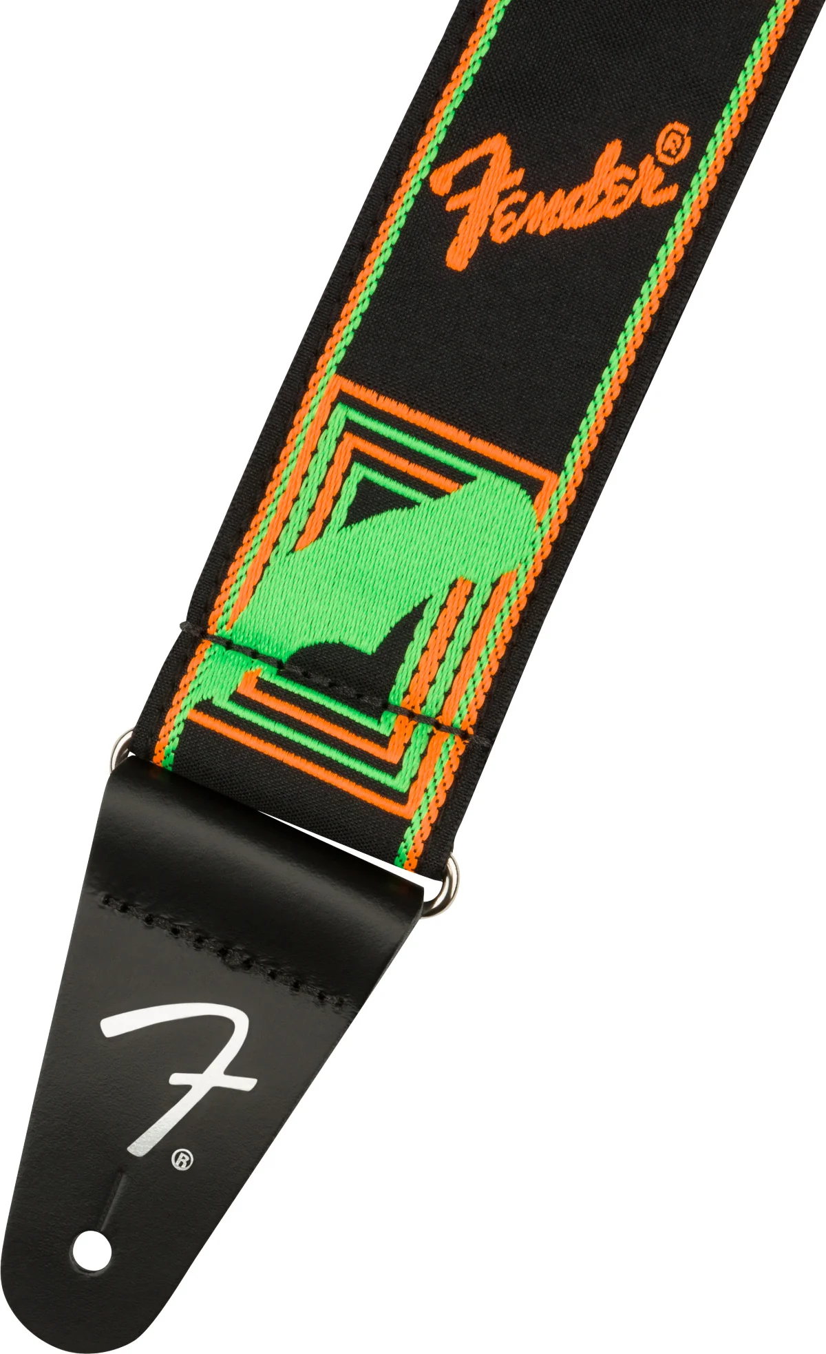 FENDER 0990681301 NEON MONOGRAMMED CORREA GUITARRA VERDE Y NARANJA - Image 2