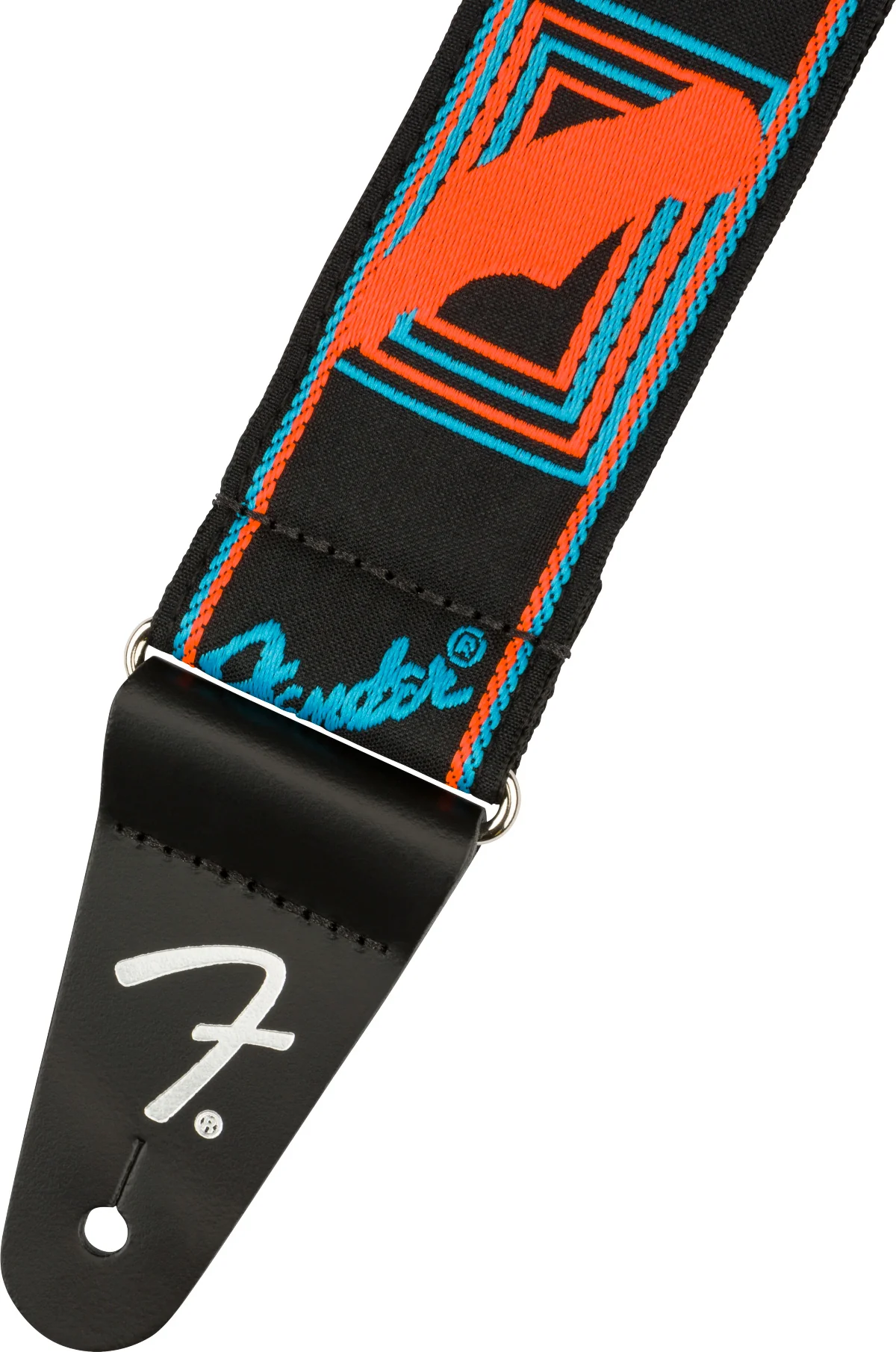 FENDER 0990681302 NEON MONOGRAMMED CORREA GUITARRA AZUL Y NARANJA. - Image 2