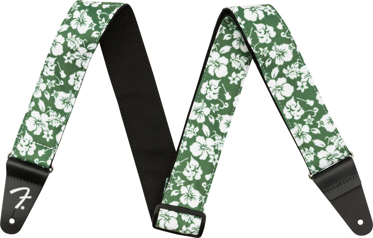 FENDER 0990719049 2 HAWAIIAN STRAP CORREA GUITARRA GREEN FLORAL