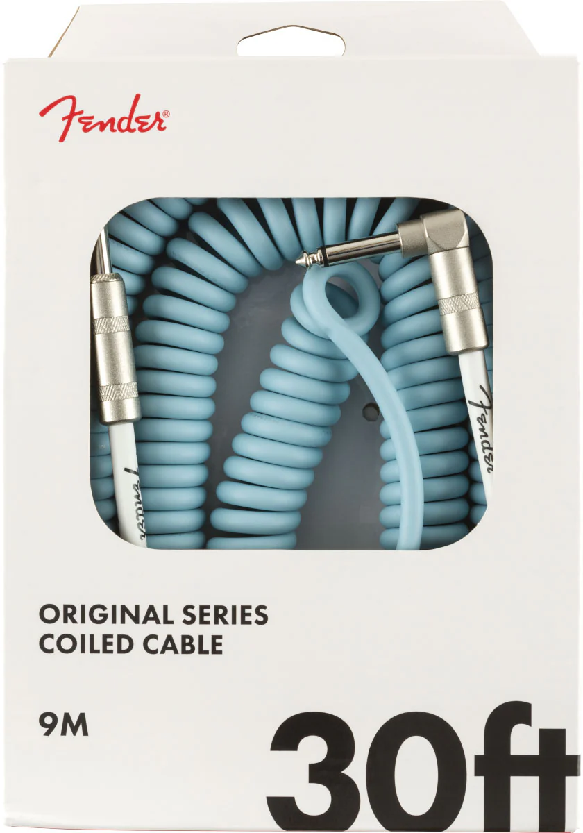 FENDER 0990823006 ORIGINAL SERIES CABLE INSTRUMENTO RIZADO JACK RECTO ANGULADO 9M DAPHNE BLUE. - Image 4