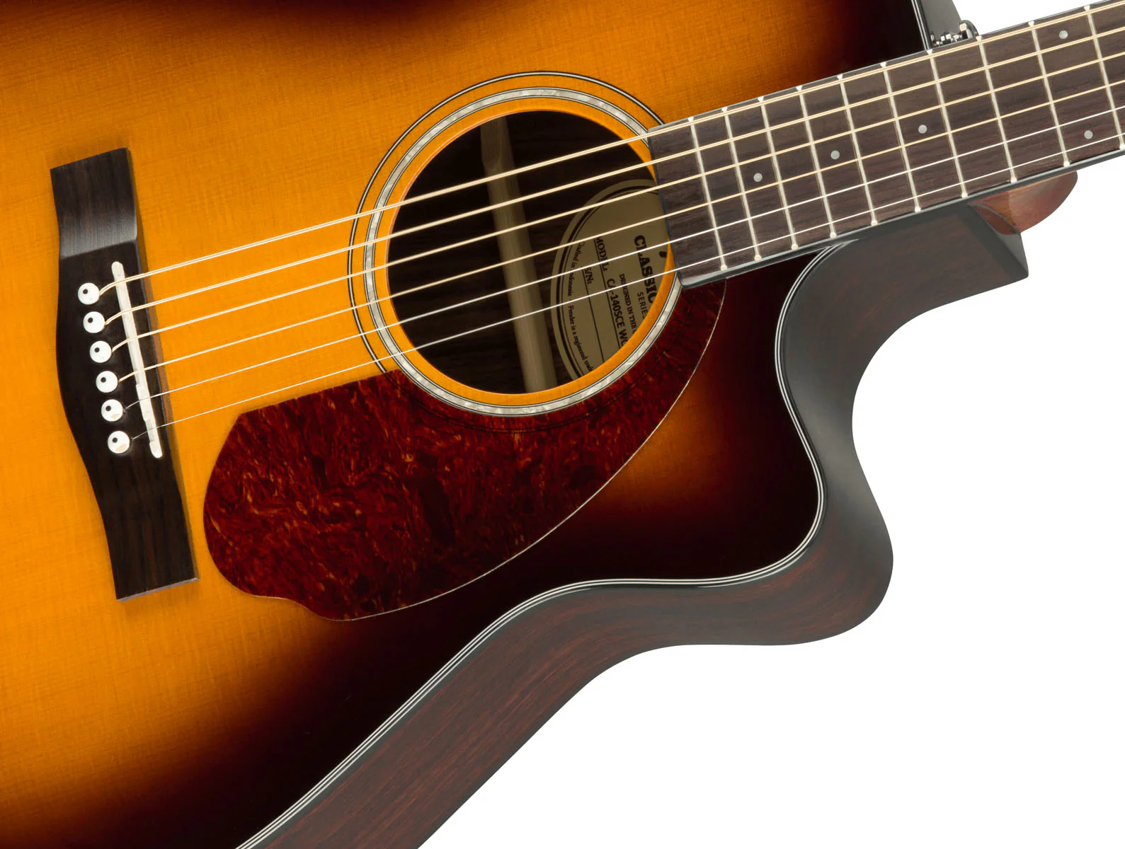 FENDER CC140SCE CONCERT GUITARRA ELECTROACUSTICA SUNBURST CON ESTUCHE - Image 5