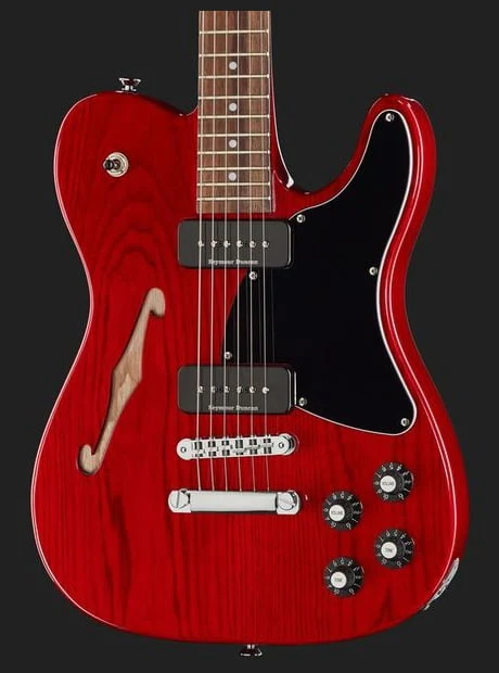 FENDER JA90 JIM ADKINS TELECASTER THINLINE IL GUITARRA ELECTRICA CRIMSON RED TRANSPARENT - Image 11
