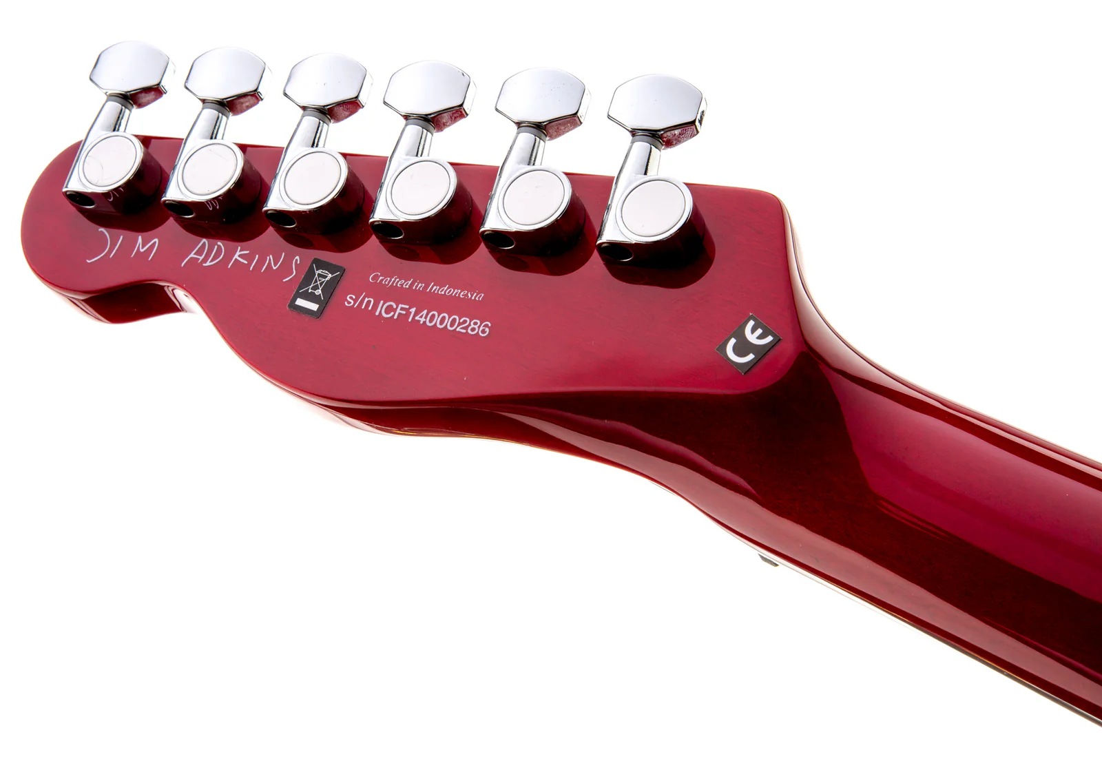 FENDER JA90 JIM ADKINS TELECASTER THINLINE IL GUITARRA ELECTRICA CRIMSON RED TRANSPARENT - Image 7