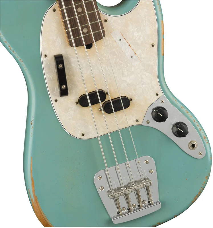 FENDER JMJ ROAD WORN MUSTANG BASS RW BAJO ELECTRICO FADED DAPHNE BLUE - Image 4