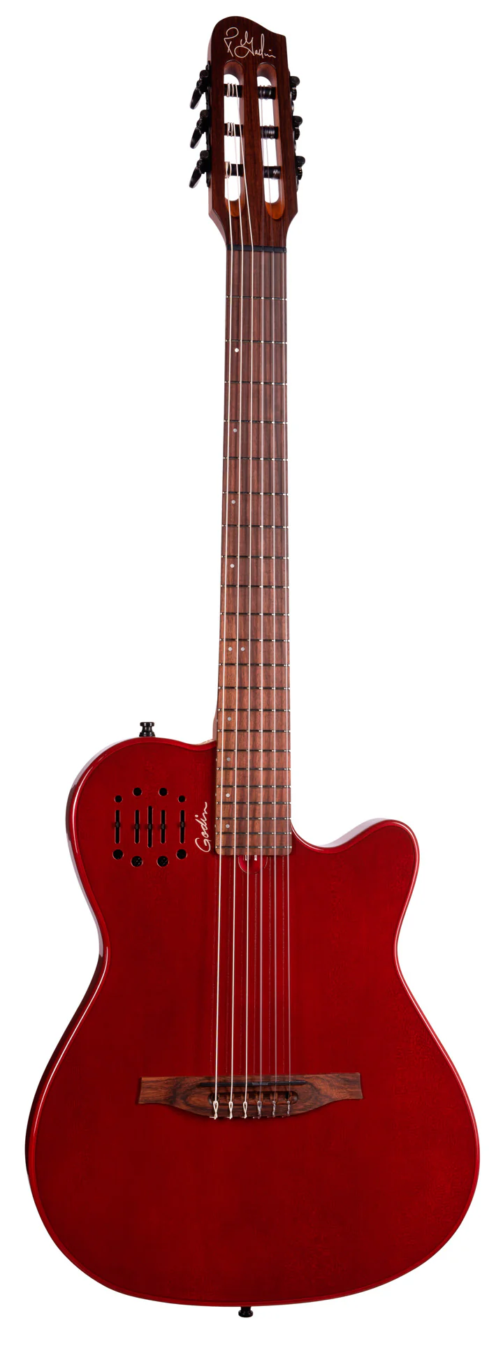 GODIN MULTIAC MUNDIAL ARD GUITARRA ESPAÑOLA ELECTRIFICADA AZTEK RED - Image 3