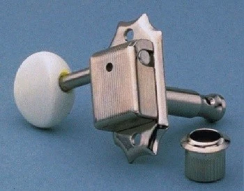 GOTOH TK0977001 GOTOH 3 X 3 TUNING KEYS VINTAGE STYLE WITH PLASTIC OVAL BUTTONS NICKEL 15:1