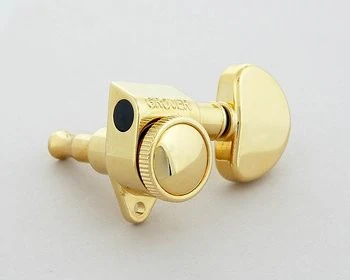 GROVER TK7935002 LOCKING TUNERS 502G 3 X 3 GOLD WITH HARDWARE 18:1 LOCK KNOB ON BACK