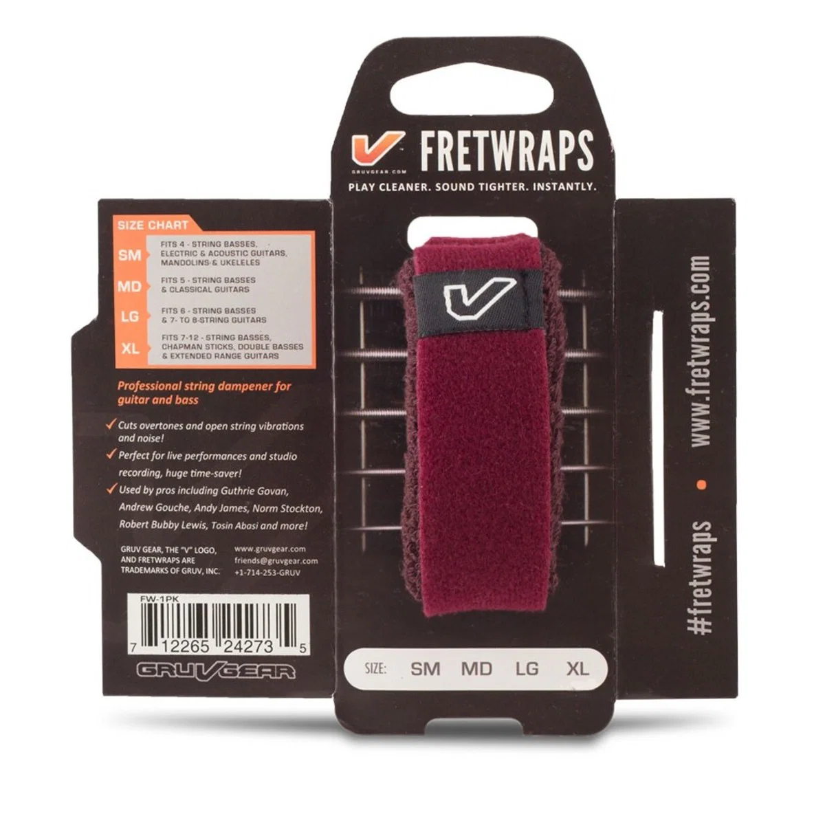 GRUV GEAR FW-1PK-BGY-LG FRETWRAPS HD WINE BURGUNDY GRANDE - Image 2