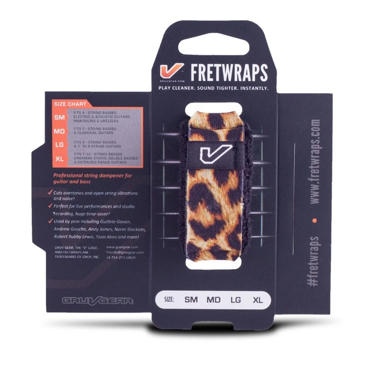 GRUV GEAR FW-1PK-LEP-MD FRETWRAPS WILD LEOPARD STRING MUTERS MEDIANO - Image 2
