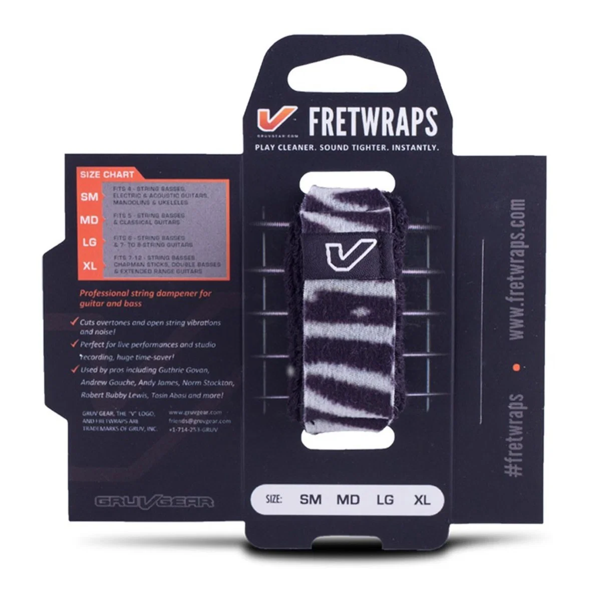 GRUV GEAR FW-1PK-ZEB-MD FRETWRAPS WILD ZEBRA STRING MUTERS MEDIANO - Image 2