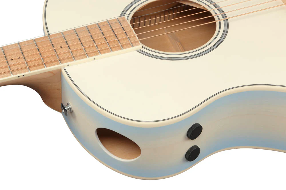IBANEZ AAM370M2E AIB GUITARRA ELECTROACUSTICA AUDITORIO TRANSPARENT ANTIQUE WHITE ICE BLUE - Image 12