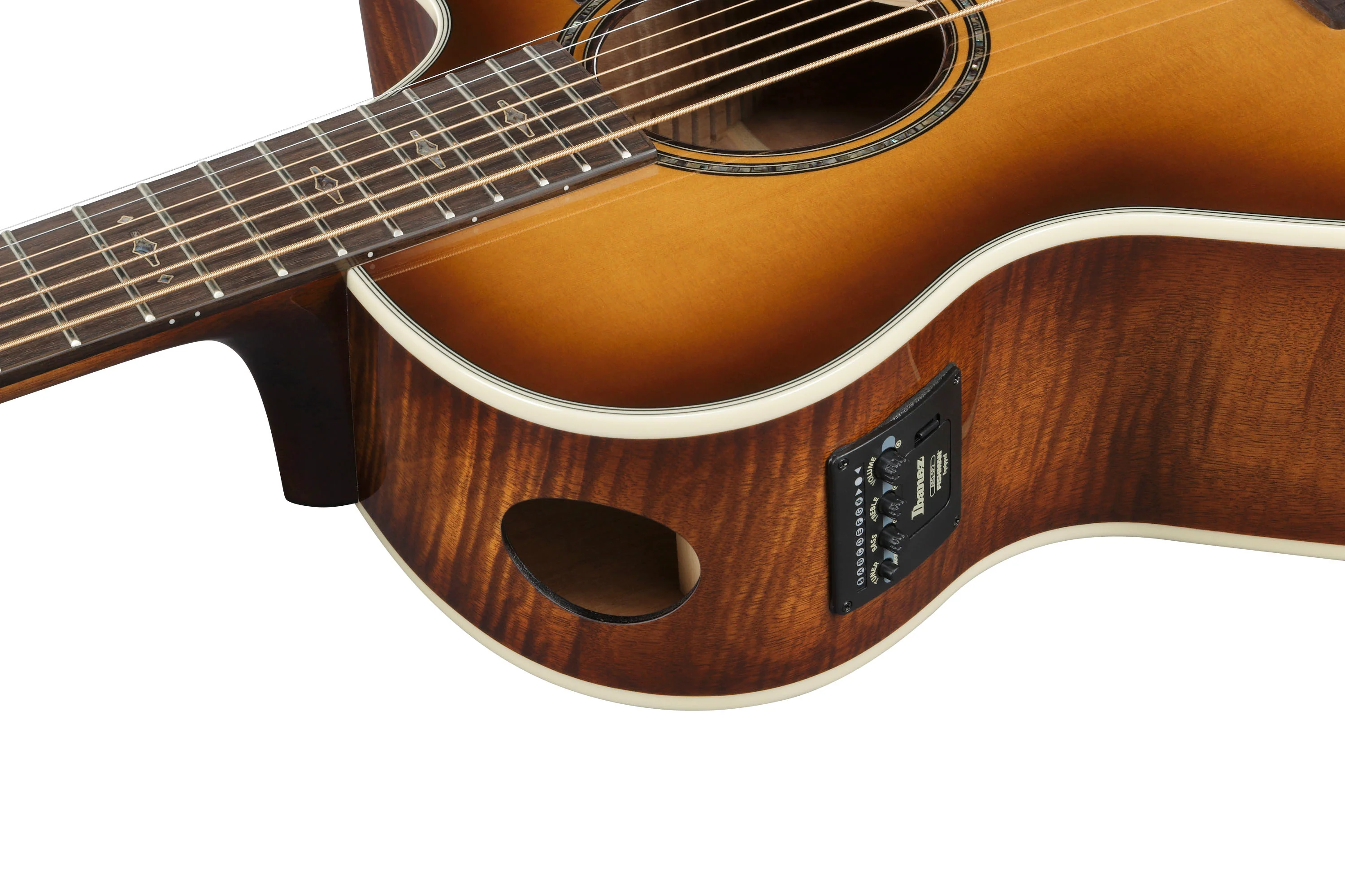 IBANEZ AE3007FMH TBH GUITARRA ELECTROACUSTICA 7 CUERDAS TOBACCO EDGE BURST - Image 12