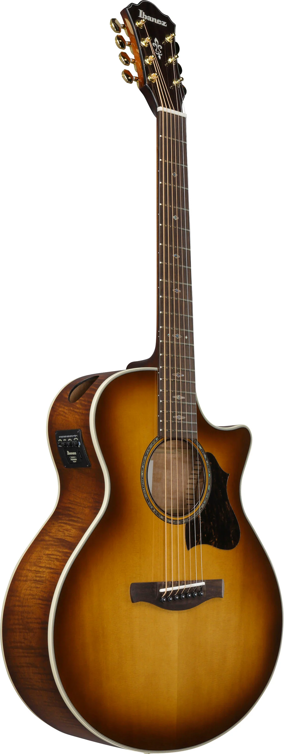 IBANEZ AE3007FMH TBH GUITARRA ELECTROACUSTICA 7 CUERDAS TOBACCO EDGE BURST - Image 2
