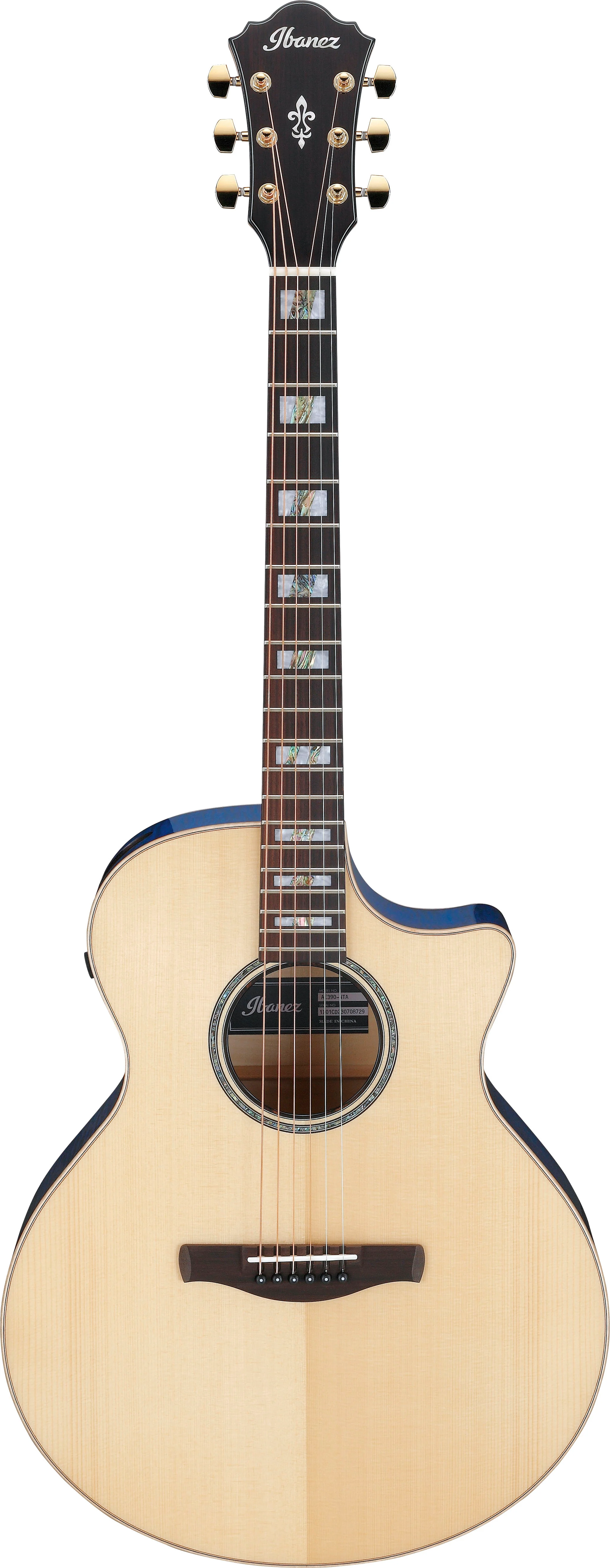 IBANEZ AE390 NTA GUITARRA ELECTROACUSTICA NATURAL AQUA BLUE