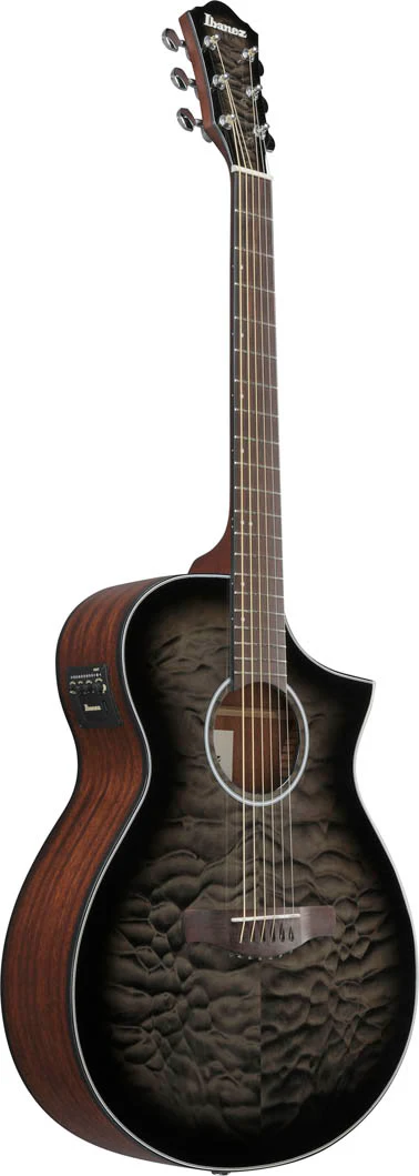 IBANEZ AEWC16QA TKH GUITARRA ELECTROACUSTICA TRANSPARENT BLACK SUNBURST - Image 3